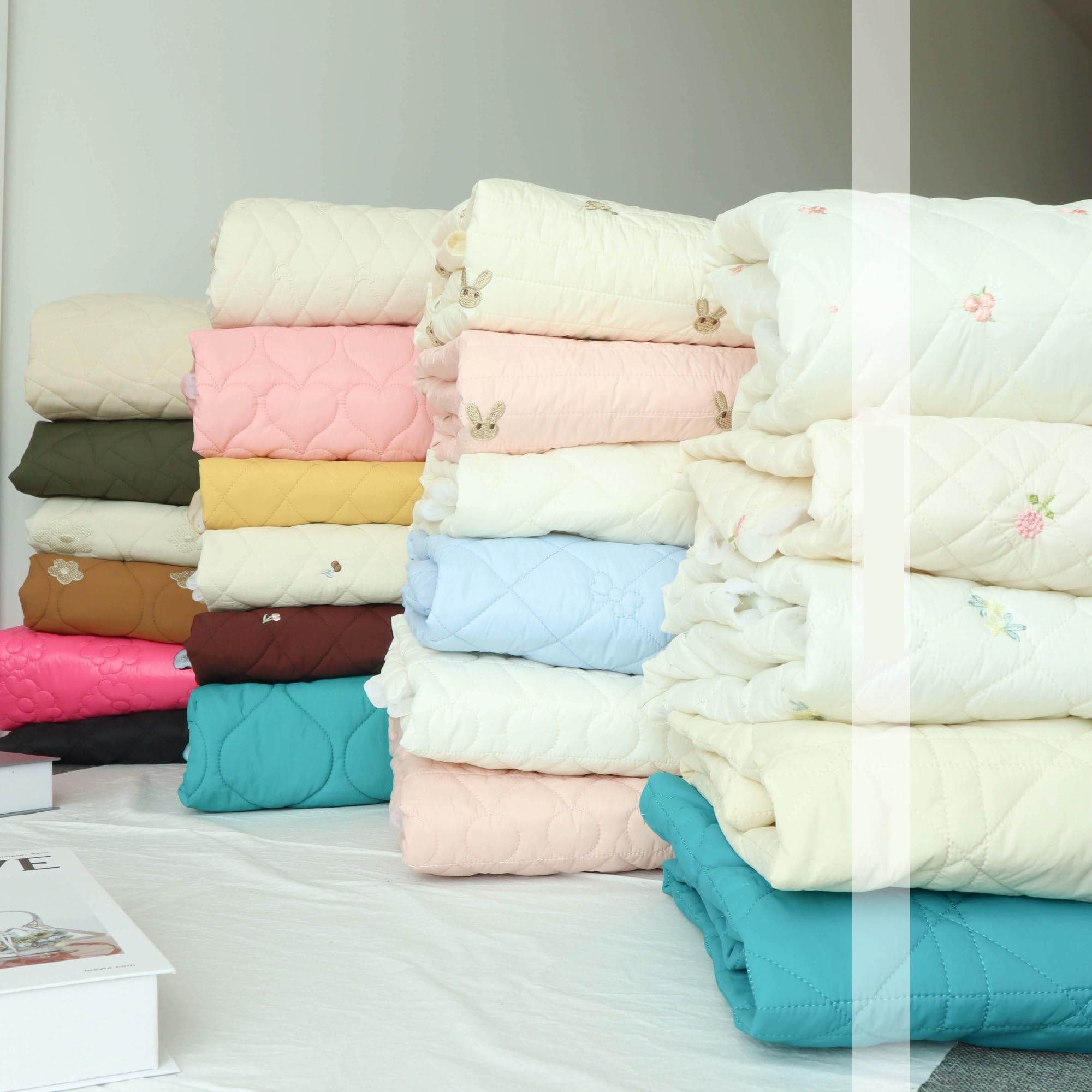 Tejido acolchado de polialgodón, Tela Acolchada de Algodón Multicolor 50-200x135 cm for Forro Chaqueta(Color-06,100x135cm)