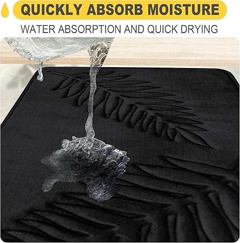 Miniatura 6 de Tapete de baño lavable de 24 x 16 pulgadas, súper absorbente, tapete de baño de espuma viscoelástica suave, de secado rápido, antideslizante, para