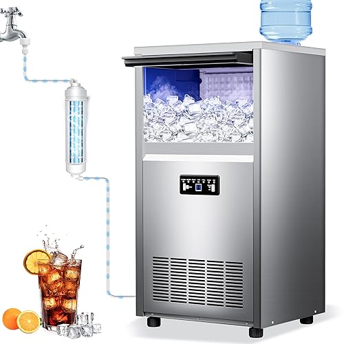 Vista 18 de Máquina comercial para hacer hielo debajo del mostrador de 88 libras/día con almacenamiento de 55 libras, 15 pulgadas de ancho, máquina de hielo