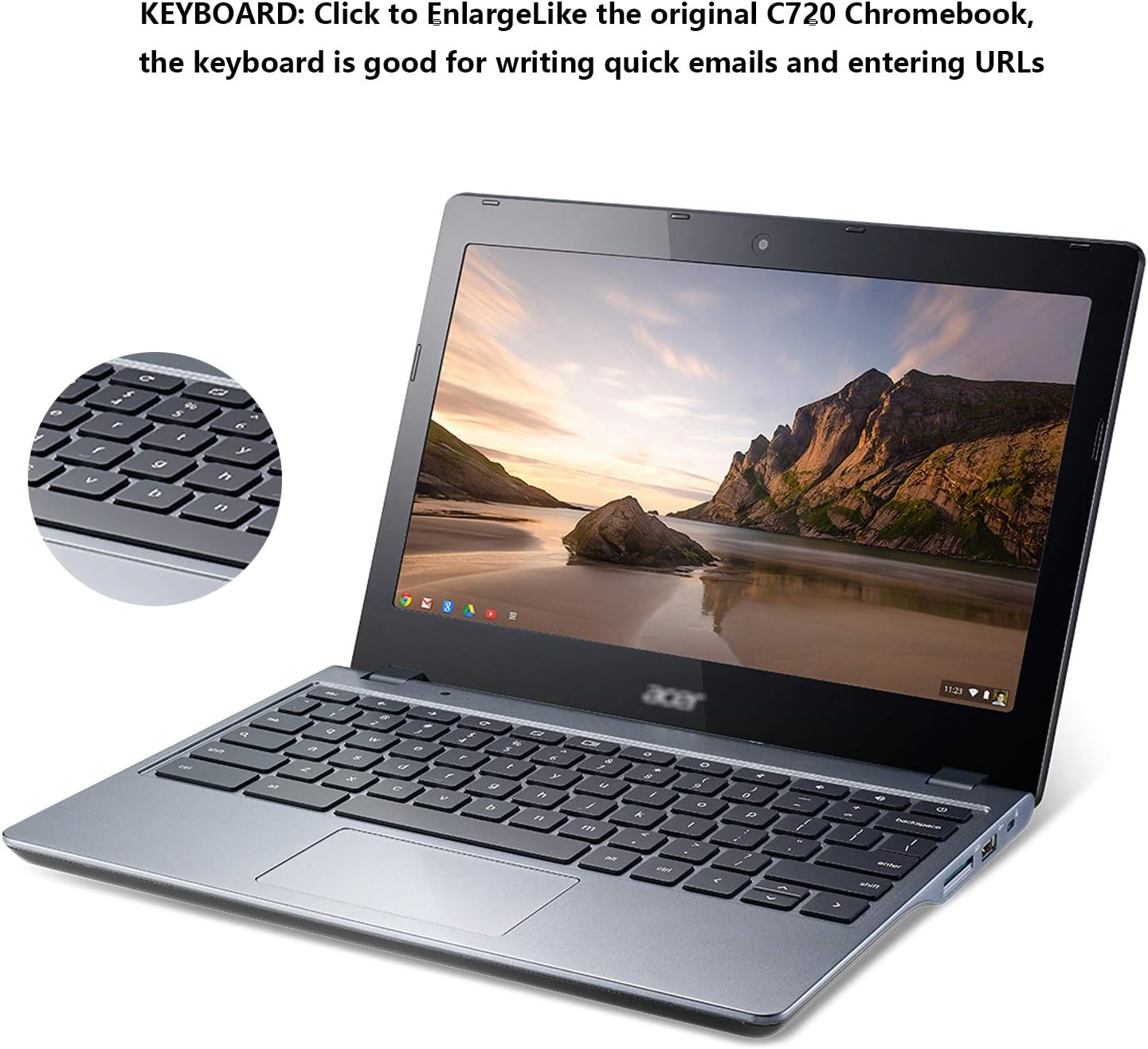 70% Off Everything KJD Used 11.6 inches Chromebook in Good Condition C720 Lightweight Laptop 11.6 inches 4GB RAM 16GB eMMC Celeron 2955U Ultra-Light Design Chrome OS Online Class