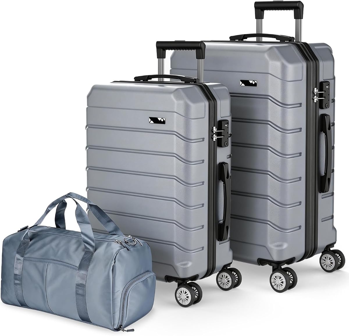 Luggage Sets 3 Piece, Hardside Carry On Suitcase with Spinner Wheels, Lightweight Durable Luggage for Travel | TSA Lock, Expandable Suitcase Set for Men and Women(20/26in) (Grey)