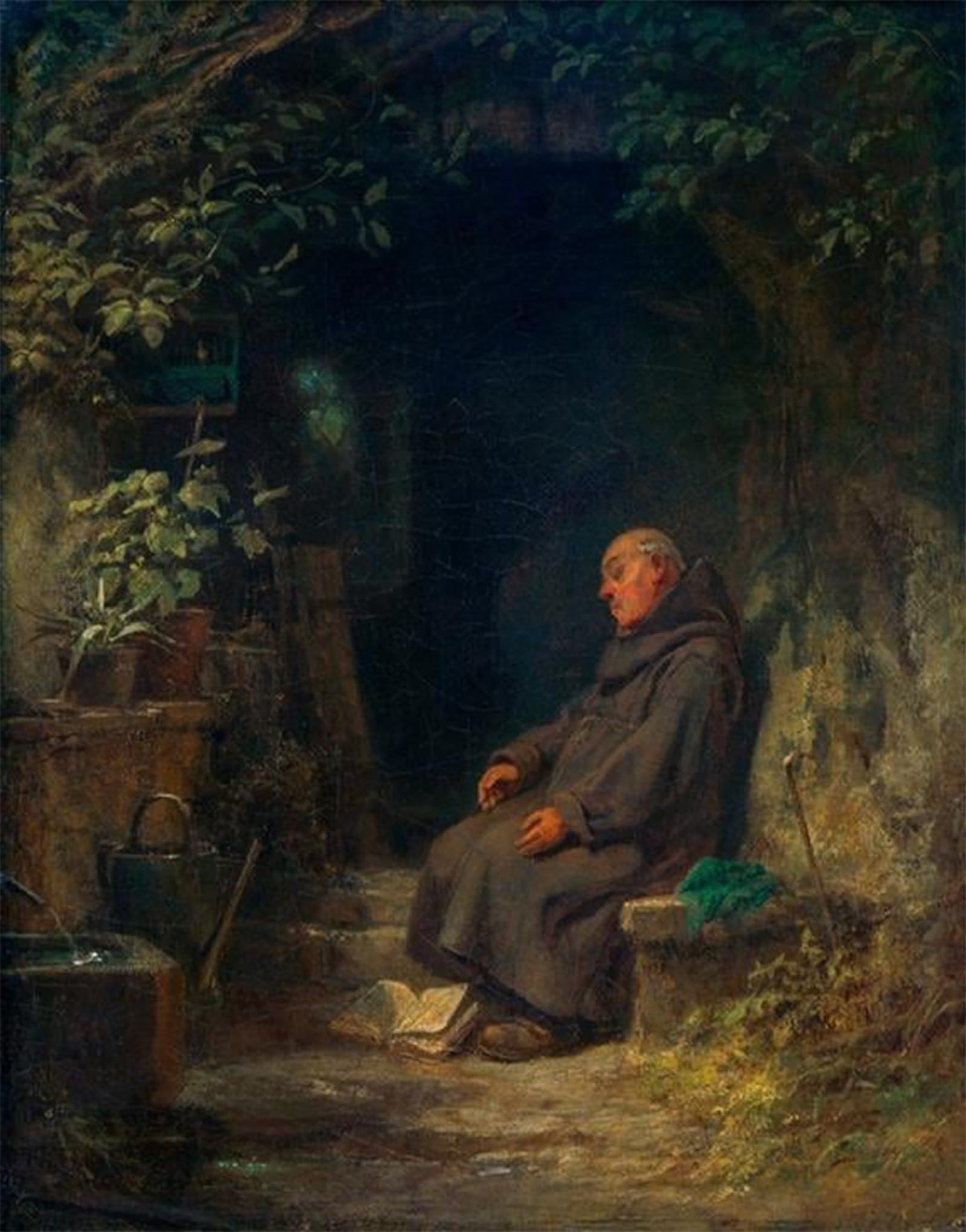 SERENDIPITP Retro Picture Poster Wall Art Pictures Painting Schlafender alter Erewith by Carl Spitzweg Wall Art Canvas Print for Wall Decor 60x90cm