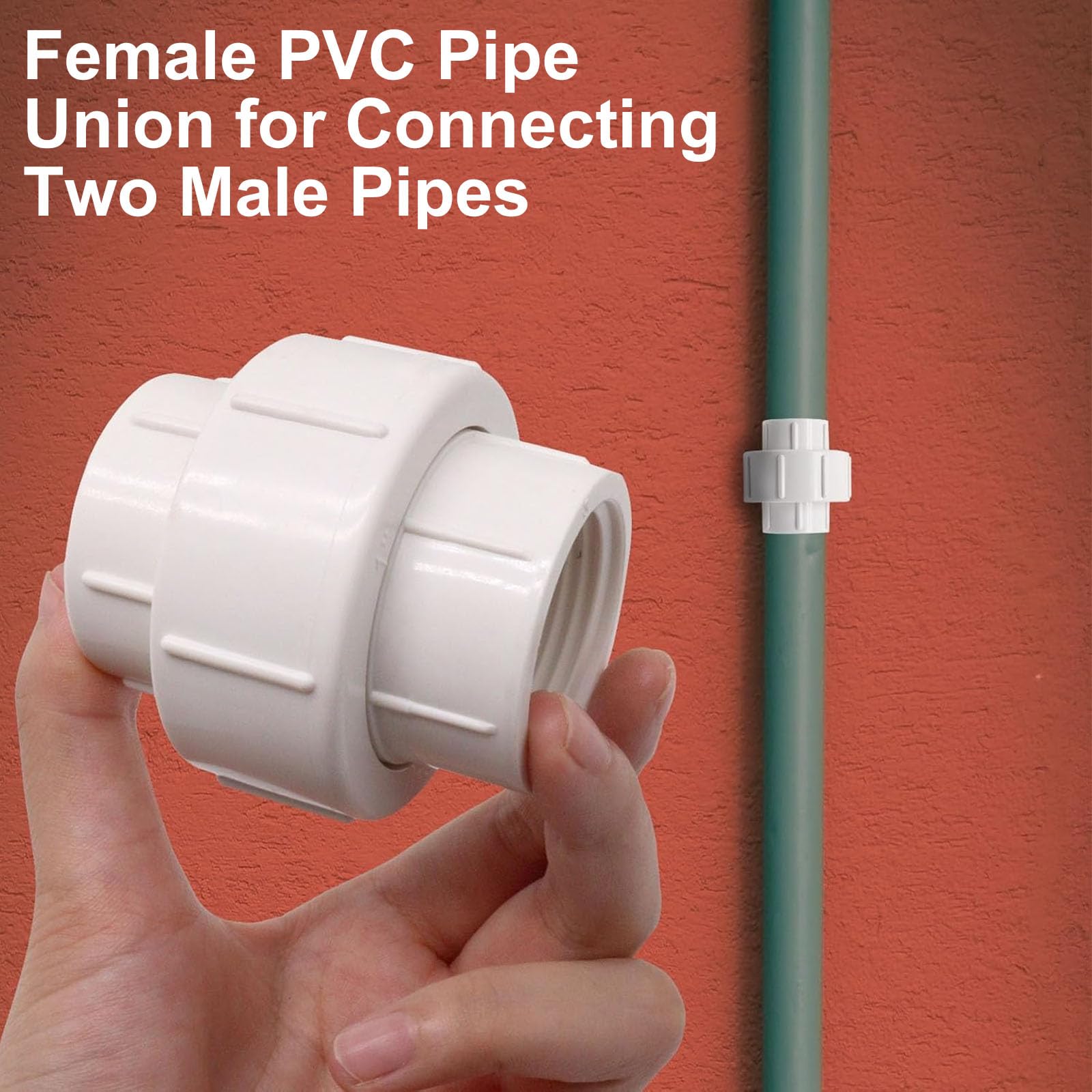 9PCS 1 Inch Double Feale Threaded White PVC Adapter Fittings Feale To