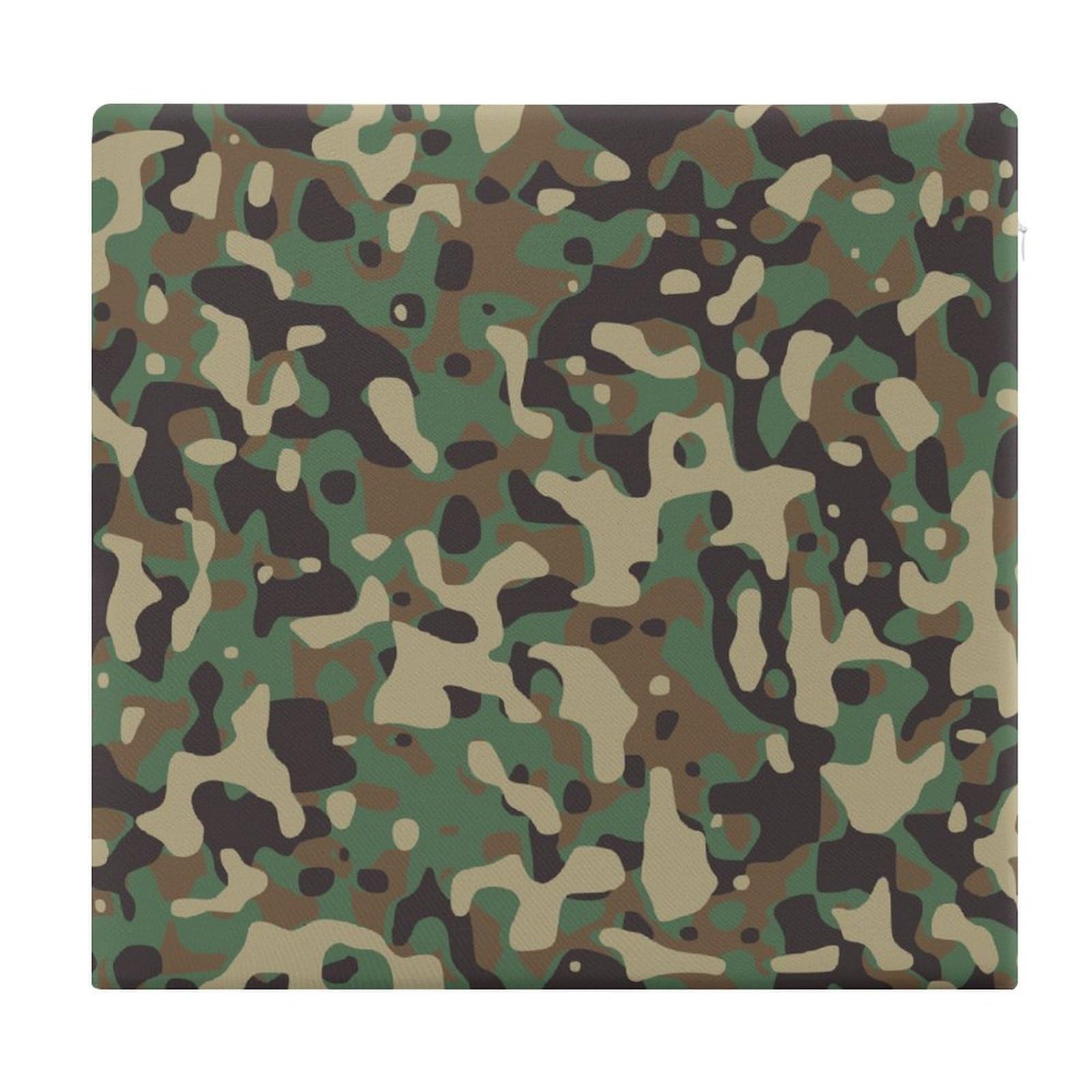 JZemdybill Chair Pad, Green Camouflage Pattern Seat Pad, Square Chair Cushion for Yoga Living Room Balcony
