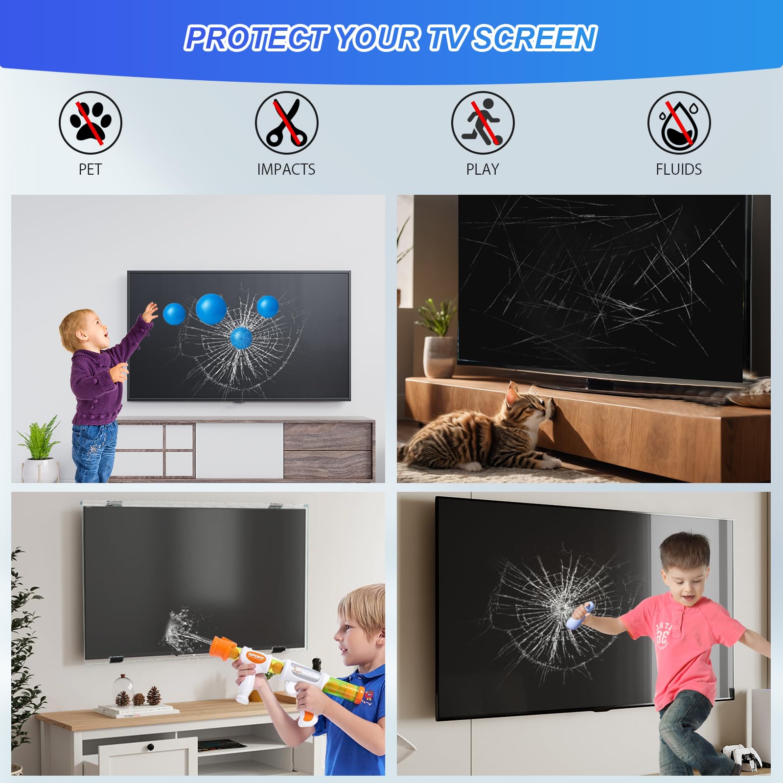 Qoosea 65 Inch TV Screen Protector HD Clear