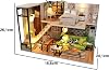 Miniature Home Making Set – Wooden DIY Model Hobby Kit 2 Tiers Model with – LED Lights – DIY Decorative Model Home – Adult Special Gift