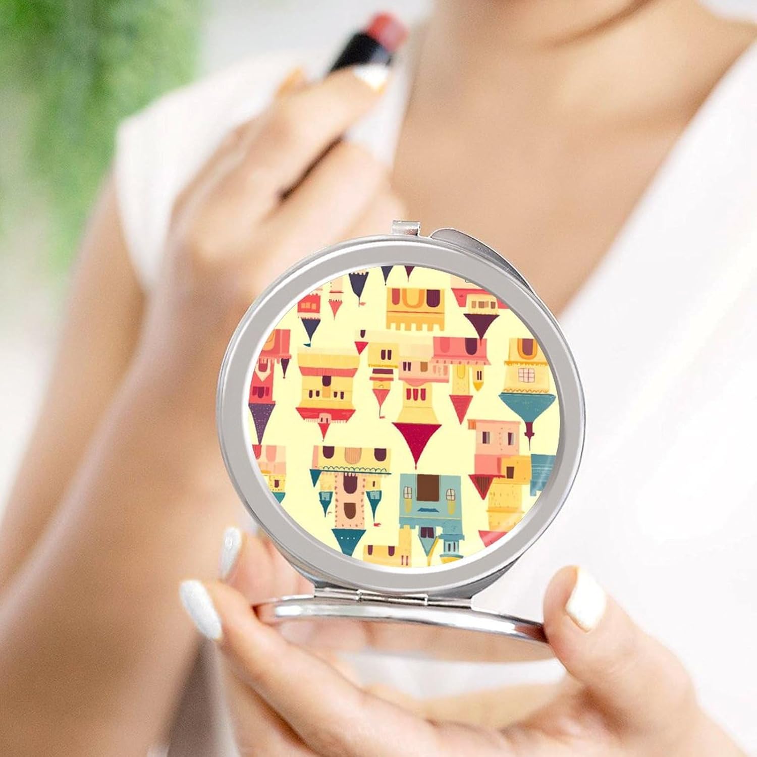 Magic Kingdom Castles Compact Makeup Mirror Mini Foldable Cosmetic Mirror Portable Travel Mirror for Purse Pocket