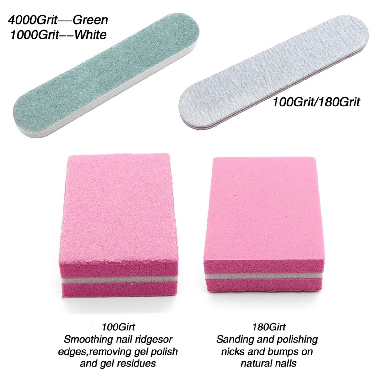 22 Uds. Bloques de lima uñas, esponja for cuidado pedicura, tiras tope lijado for esmalte, herramientas manicura for pulir 100/180