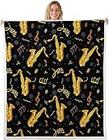Vista 13 de Clouds and Sun Throw Flannel Blanket,Rain Stars Fleece Throw Blanket for Home Decor Sofa Couch,Cartoon Style Fleece Blankets,40"x50" Negro