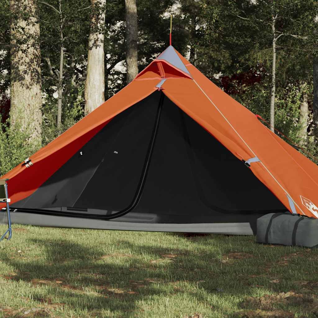 Namiot turystyczny, namiot biwakowy, namiot festiwalowy, namiot kempingowy Tipi, dla 1 osoby, pomarańczowy, wodoszczelny, na trekking, rodzinę, podróże z plecakiem