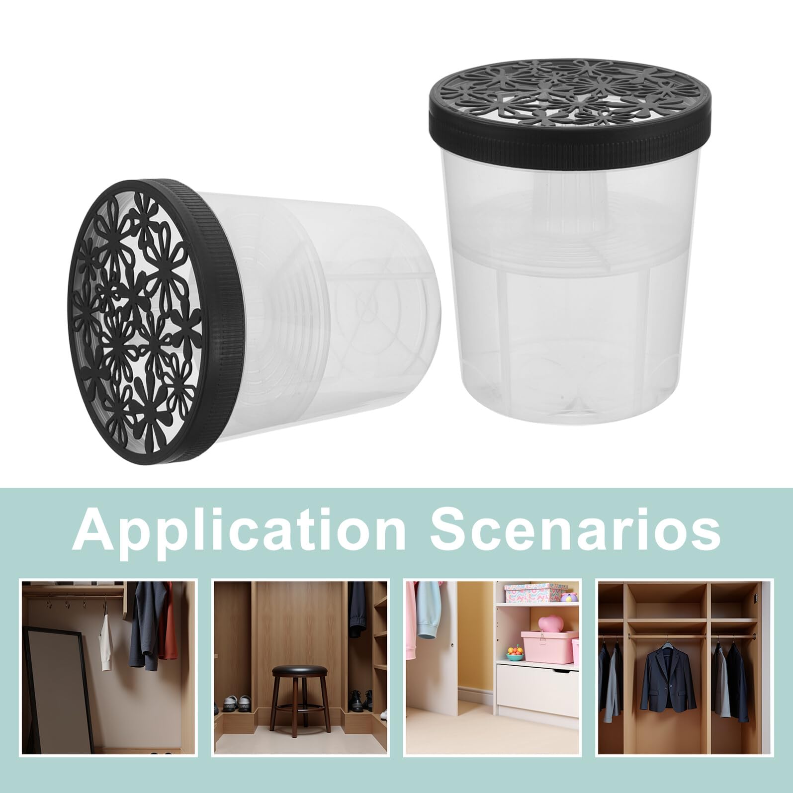 INOOMP Scatola Assorbiumidità Plastico Riutilizzabile 6pezzi per Armadio e Bagno Deumidificatore Portatile