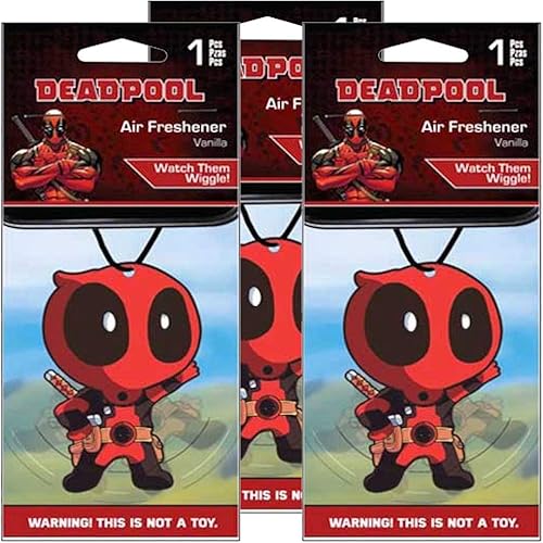 Marvel Deadpool - Accesorios para coche, ambientador Deadpool Wiggler (paquete de 3)