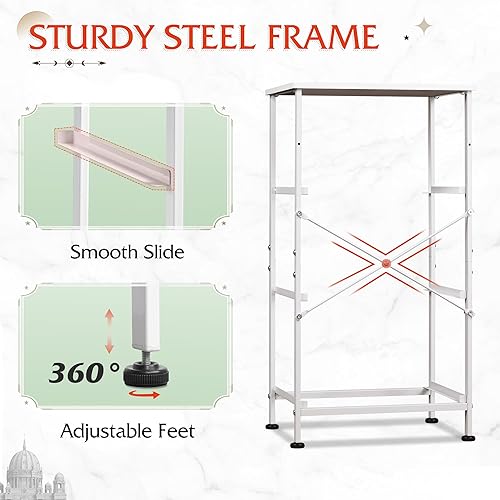 Miniatura 8 de WLIVE Mesita de noche con 3 cajones, cómoda de tela, unidad organizadora, cómoda de almacenamiento para dormitorio, pasillo, entrada, armarios,