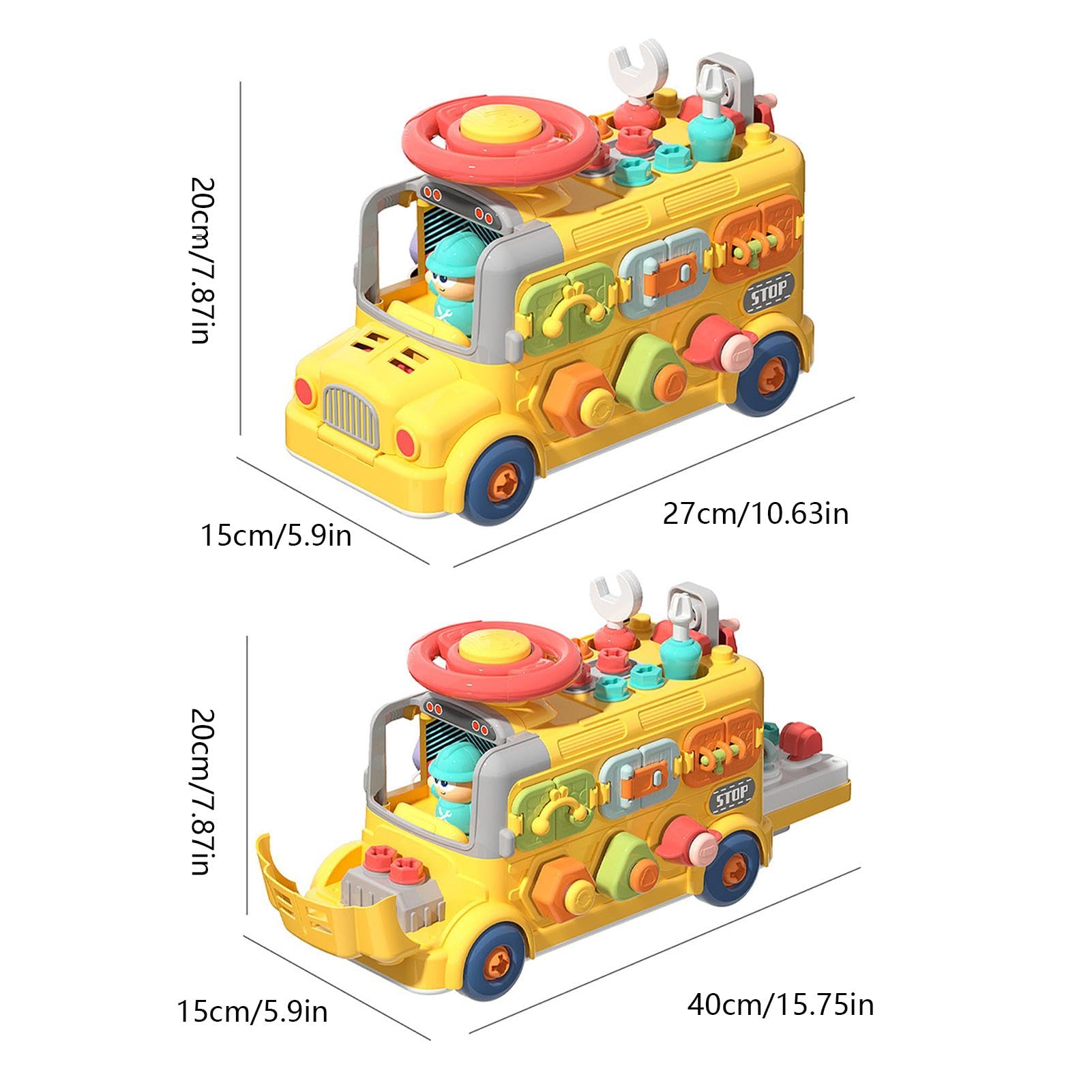 Cubo Occupato, cubo di attività per Bambini | Cubo da Viaggio | sensoriale a Forma di Autobus per Bambini,Giocattolo per seggiolino Auto da Viaggio, cubo di attività, Giocattoli sensoriali