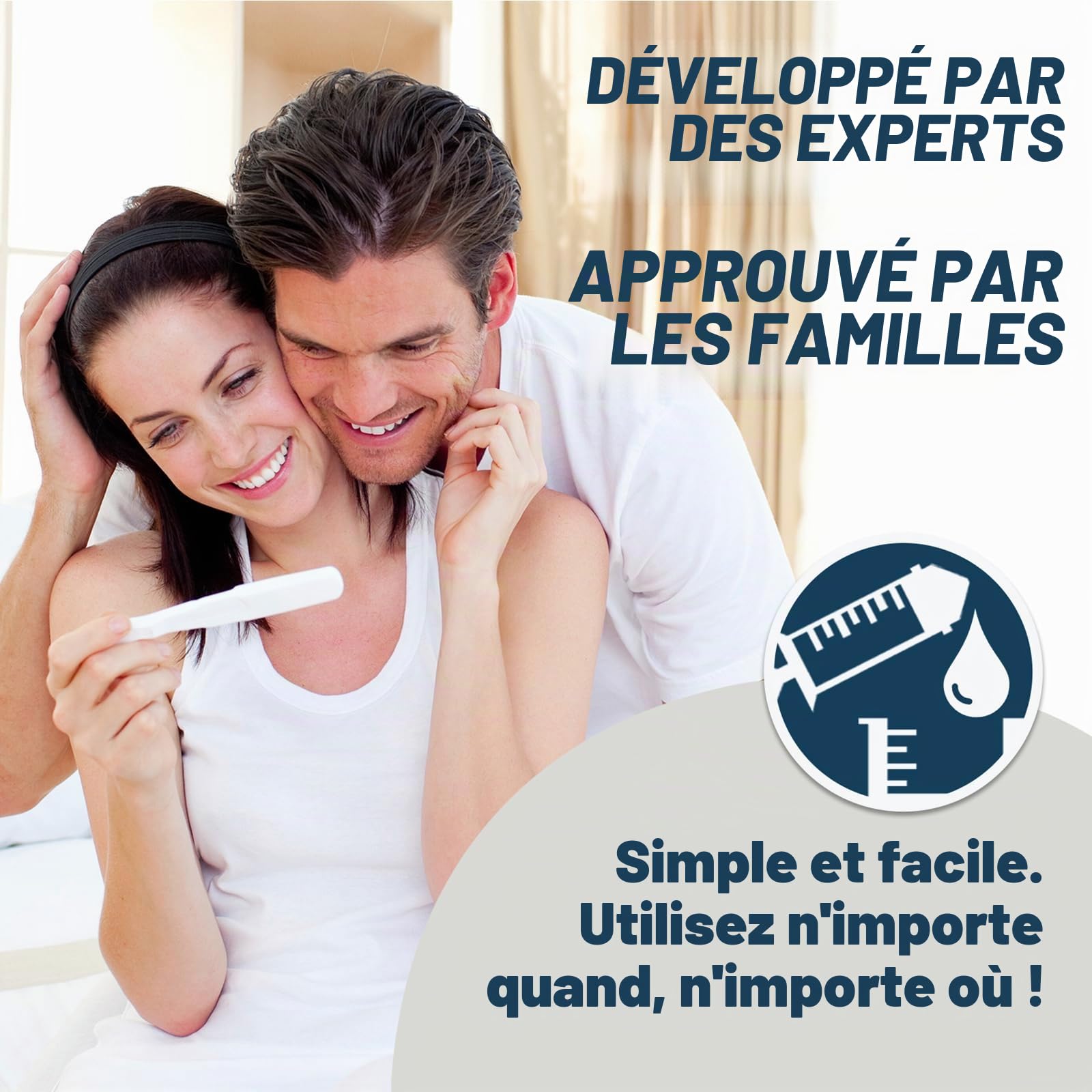 Kit d'insémination à domicile pour femme, stérile et de qualité médicale avec 3 applicateurs et 2 tasses de collecte pour une rétention maximale des spermatozoïdes, fertilité étanche et soutien de la