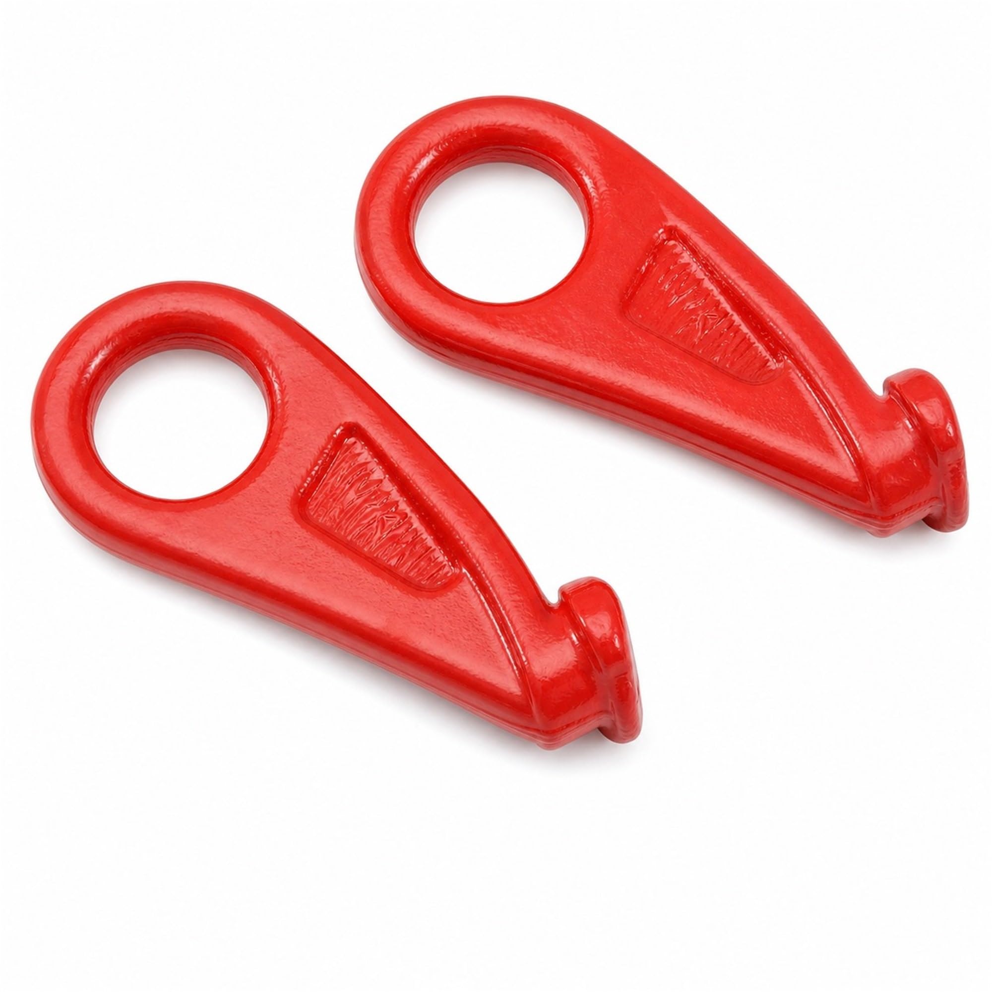 Set ganci di sollevamento for container, acciaio forgiato 12,5T | Acciaio legato, uso portuale e magazzino, compatibile con catena G80, set di ganci rossi da 2 pezzi