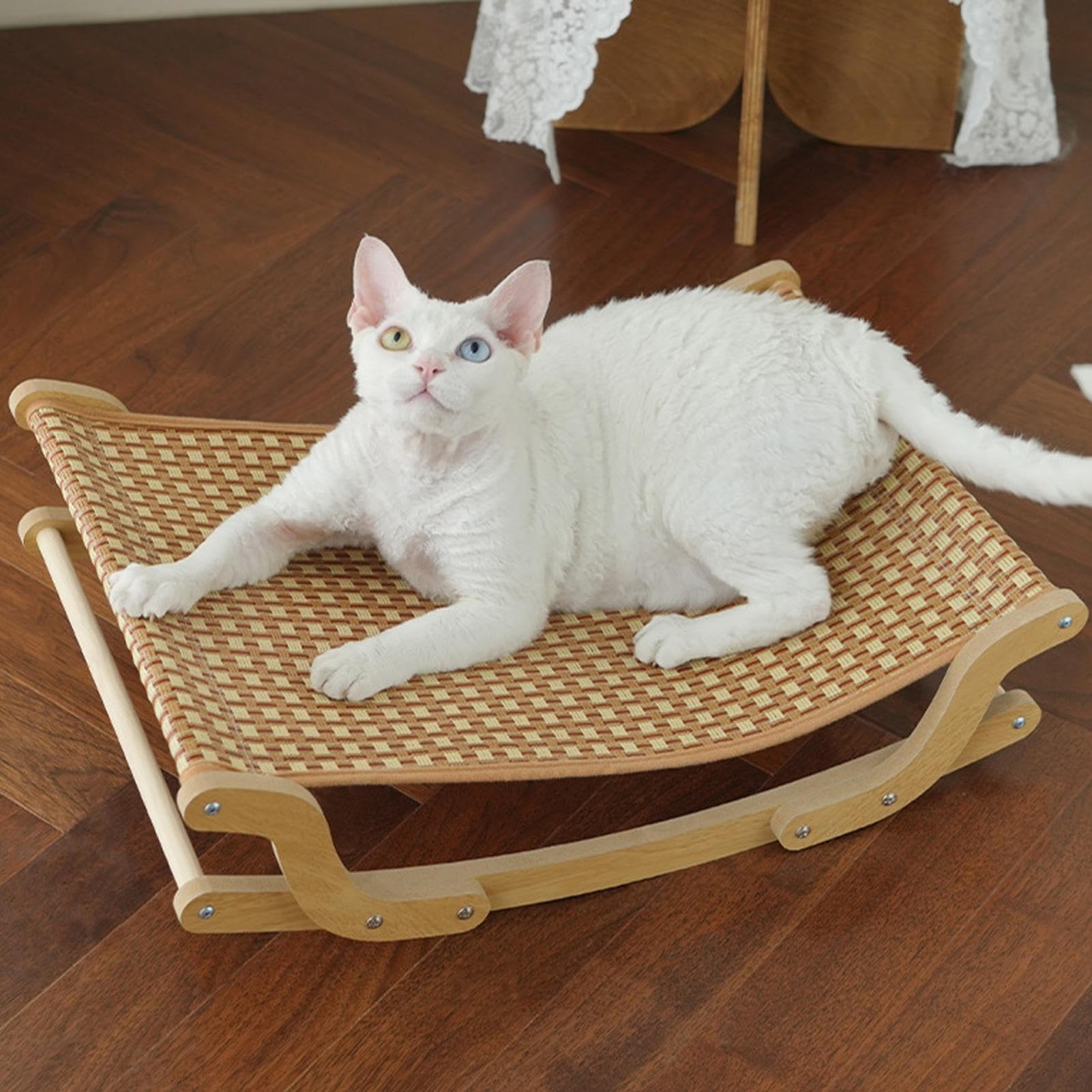 Silla Hamaca para Gatos,Cuna De Sueño Felino - Sofá Balancín Fresco para Interiores Exteriores Terraza Jardín Salón Tienda Apartamento Juego Ventana