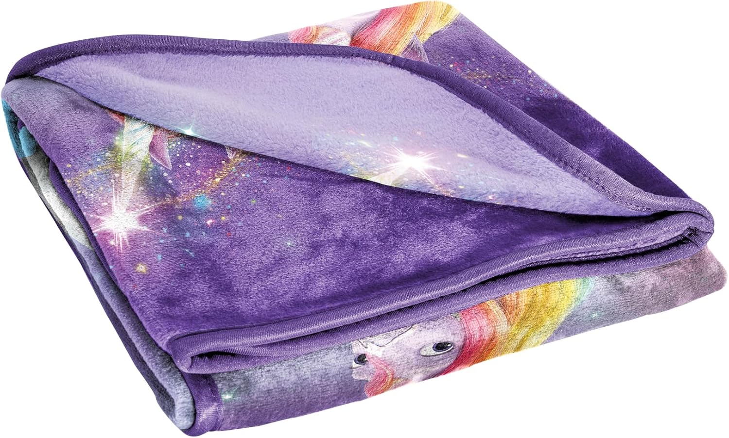 Jay Franco Unicorn Academy Blanket for Girls - 46 x 60 Soft Fleece Throw Blanket, Plush Cozy Unicorn Bedding for Bedroom Couch & Travel, Official Licensed Product, Purple