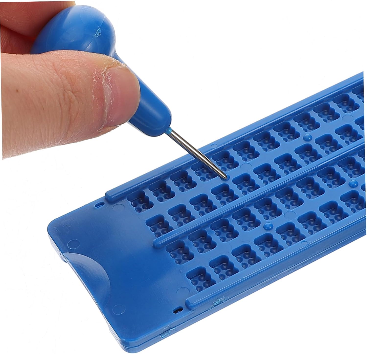 ORFOFE Braille Learning Kit 4 Rows 28 Blind Braille Board Plastic Braille Writing Set