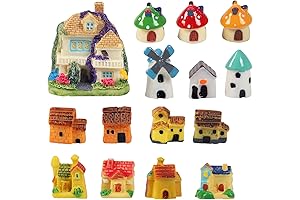 Miniature Fairy Garden 15 Piece Stone House Set for Outdoor D cor