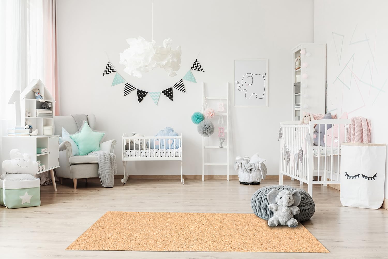DobleUve Estudio Tapis Vinyle imprimé Liège | 140x200 cm | Tapis Cuisine | Tapis de Salon Antidérapant Antifongique Ignifuge | Tapis Enfants | Tapis Bain PVC | Tapis PVC