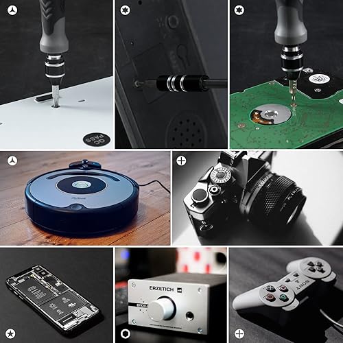 Miniatura 10 de JAKEMY - Juego de destornilladores eléctricos pequeños, juego de destornilladores inalámbricos ajustables de 3 torsión para laptop, kit de