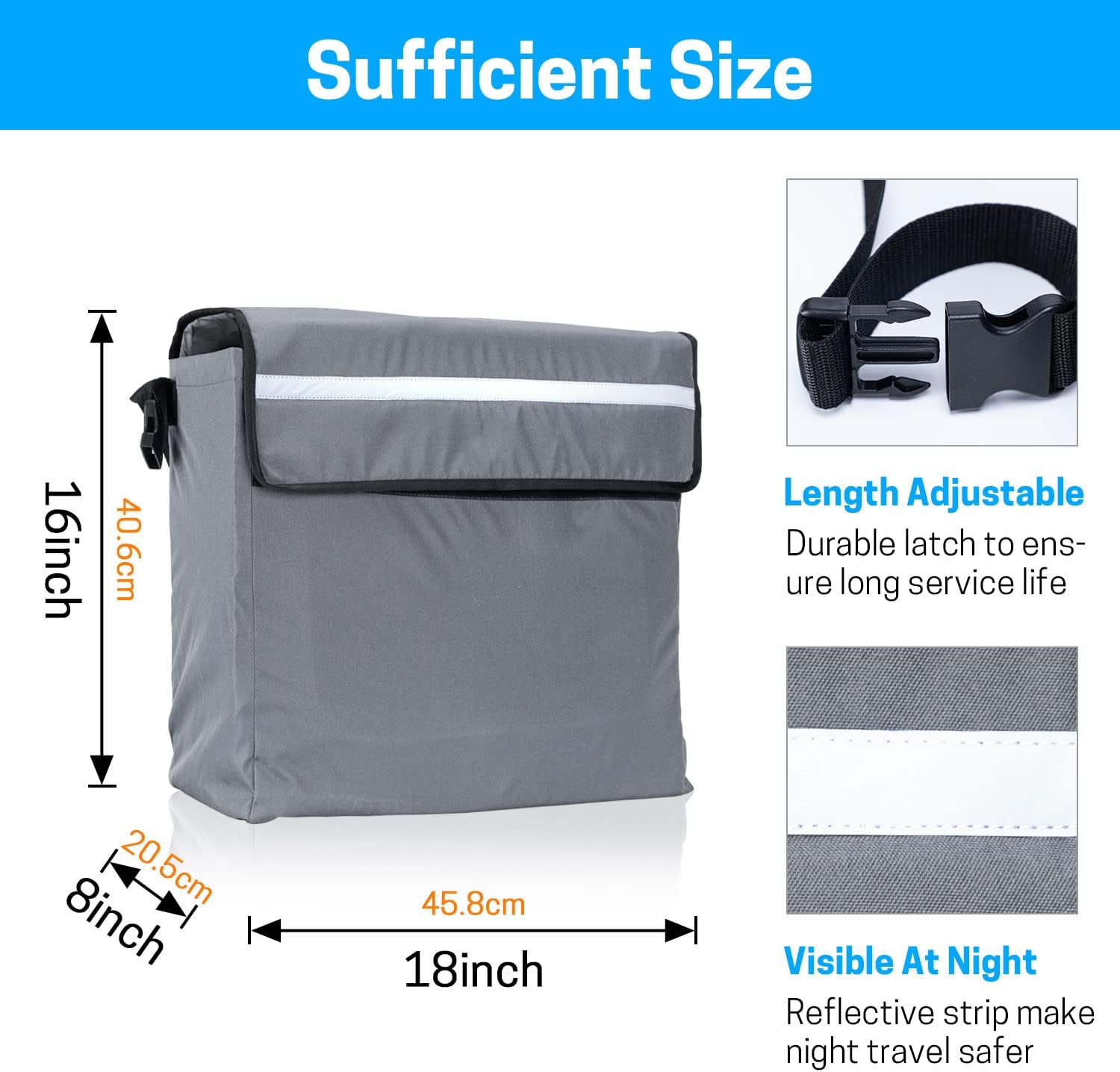 SWISSELITE Wheelchair Bag,Wheelchair Backpack Bag,Wheel Chair Storage Tote Accessory-Large Capacity with Reflective Stripe for Walker Rollator Wheelchair Transport Chair : Everything Else