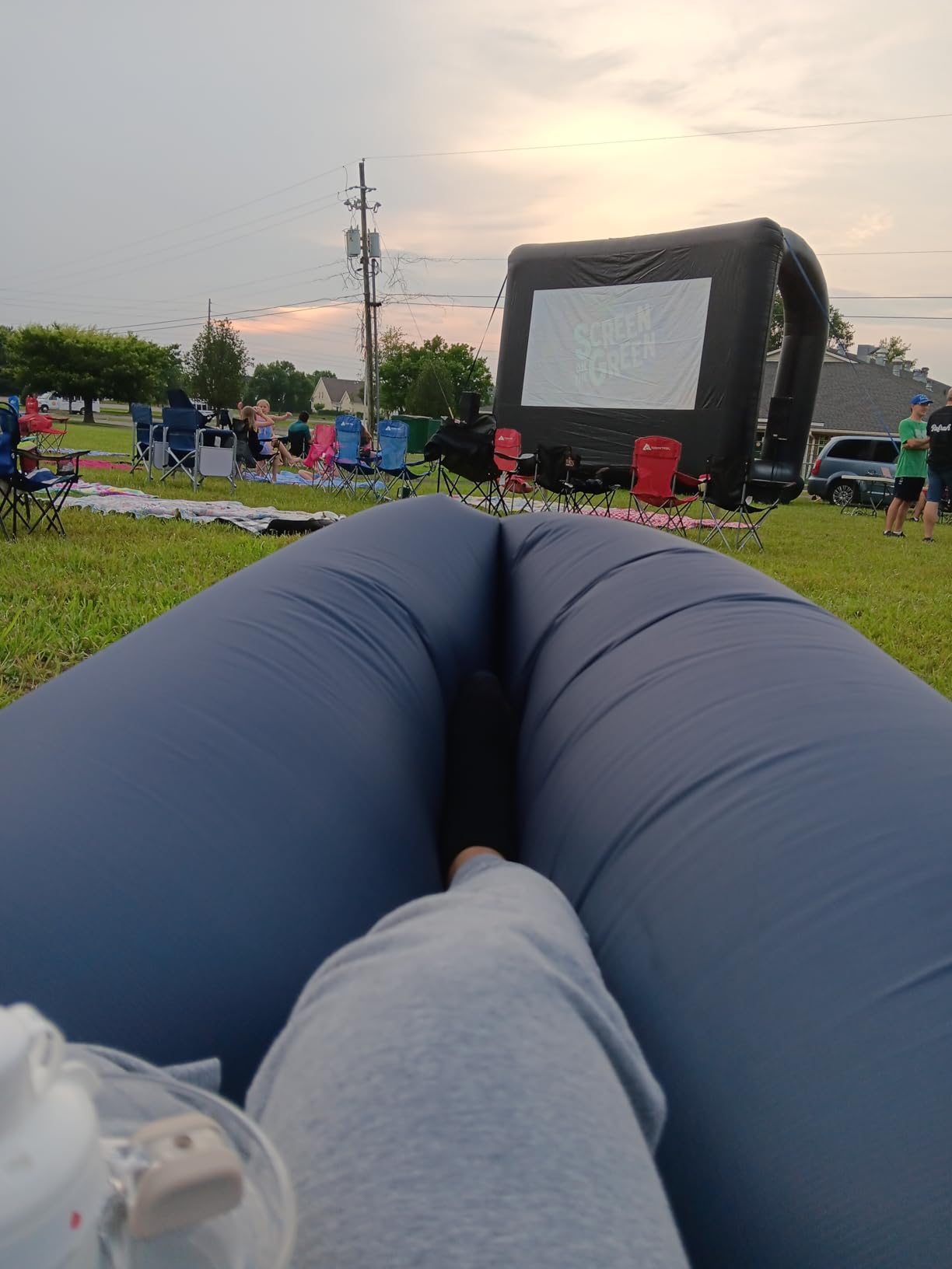 Customer Using Inflatable Couch