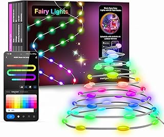 Aurevita – Smart Fairy Lights RGB-IC 20M 200 LED Outdoor String Lights Music Sync Christmas Tree Lights Works with Alexa f…