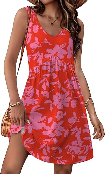 XIEERDUO Summer Dresses for Women 2026 Casual Classy Dress V Neck Swimsuit Coverups Fashion Clothing