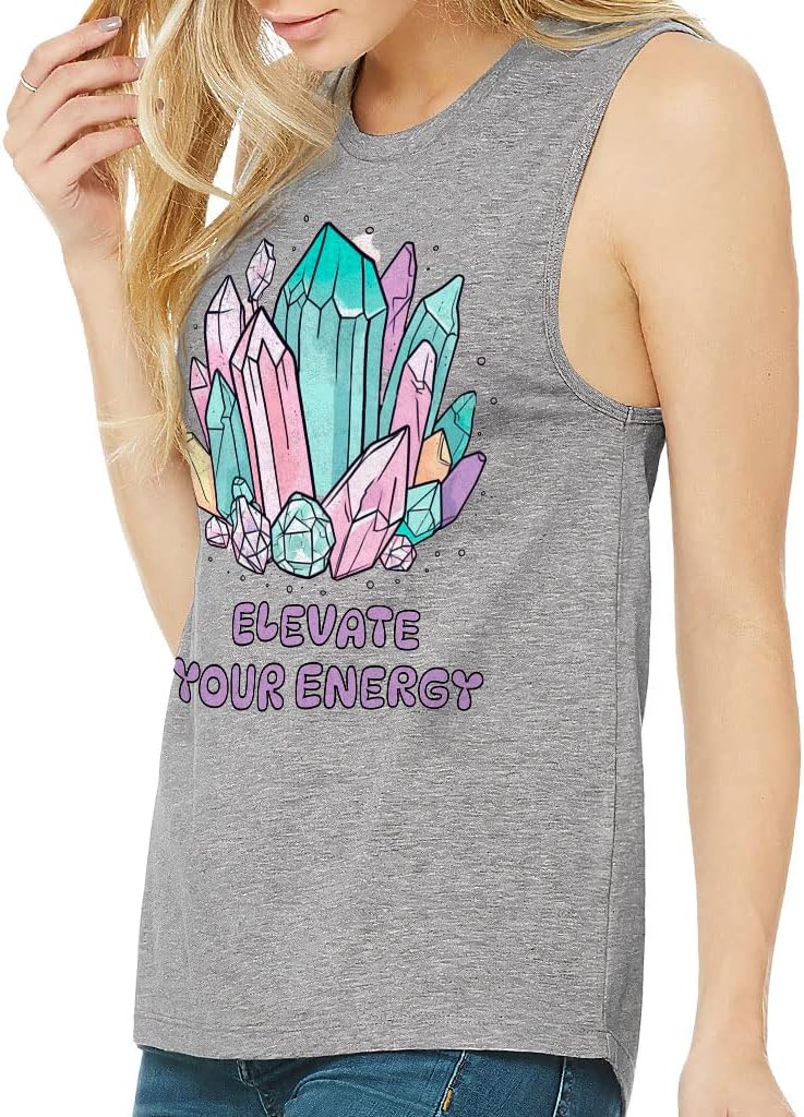 Crystal Design Women's Muscle Tank - Graphic Art Tank Top - Illustration Workout Tank