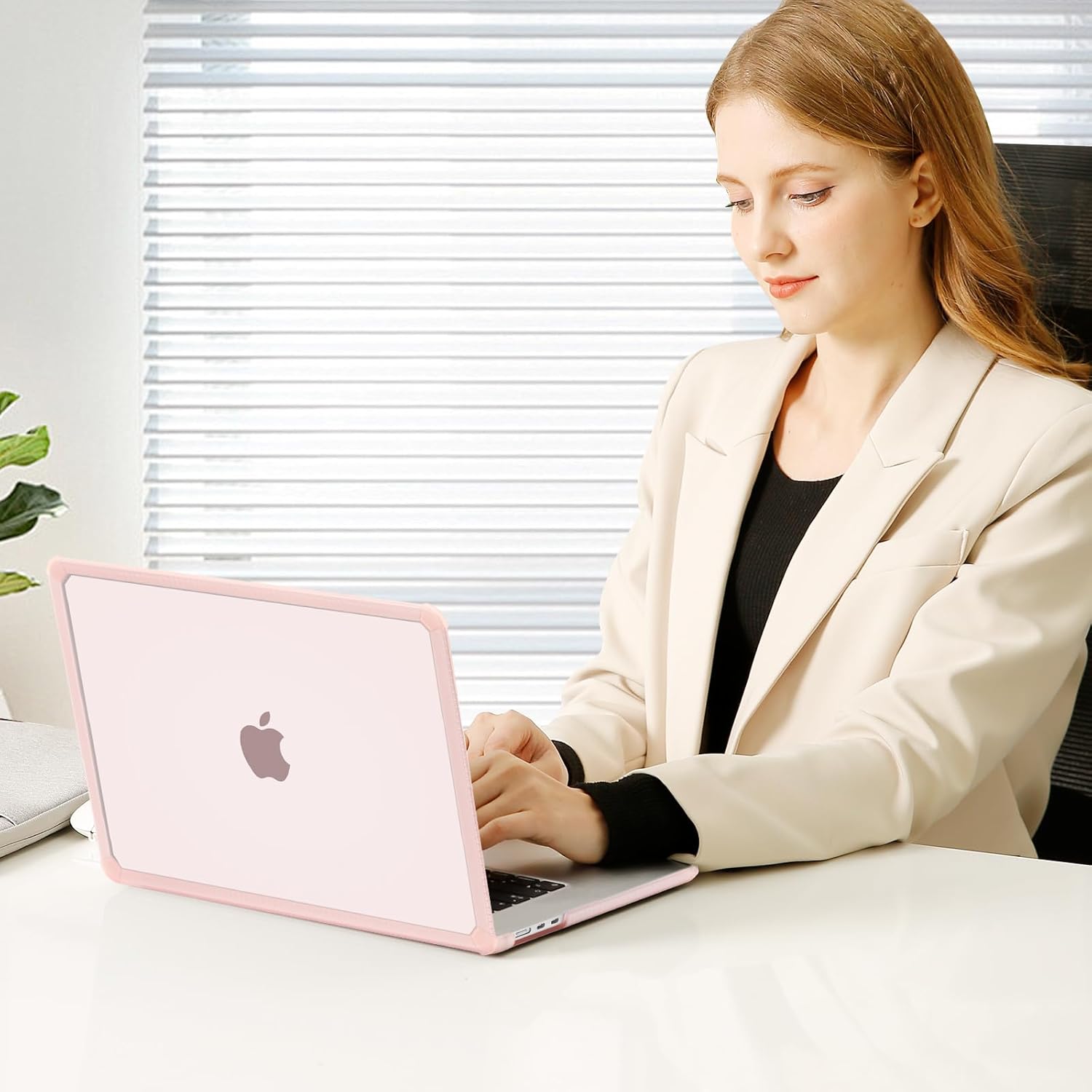 MOSISO Compatible with MacBook Air 15 inch Case 2023 2024 Release M3 A3114 M2 A2941 Touch ID, Anti-Cracking&Anti-Fingerprint Heavy Duty Plastic Hard Shell with TPU Bumper&Keyboard Cover&Bag, Pink