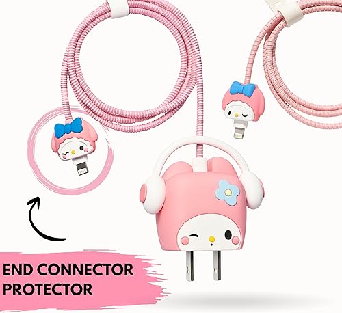 Miniatura 3 de Funda de cargador 3 en 1 de 20 W de dibujos animados compatible con adaptador de iPhone, compacta, duradera, portátil y protectora con protector de