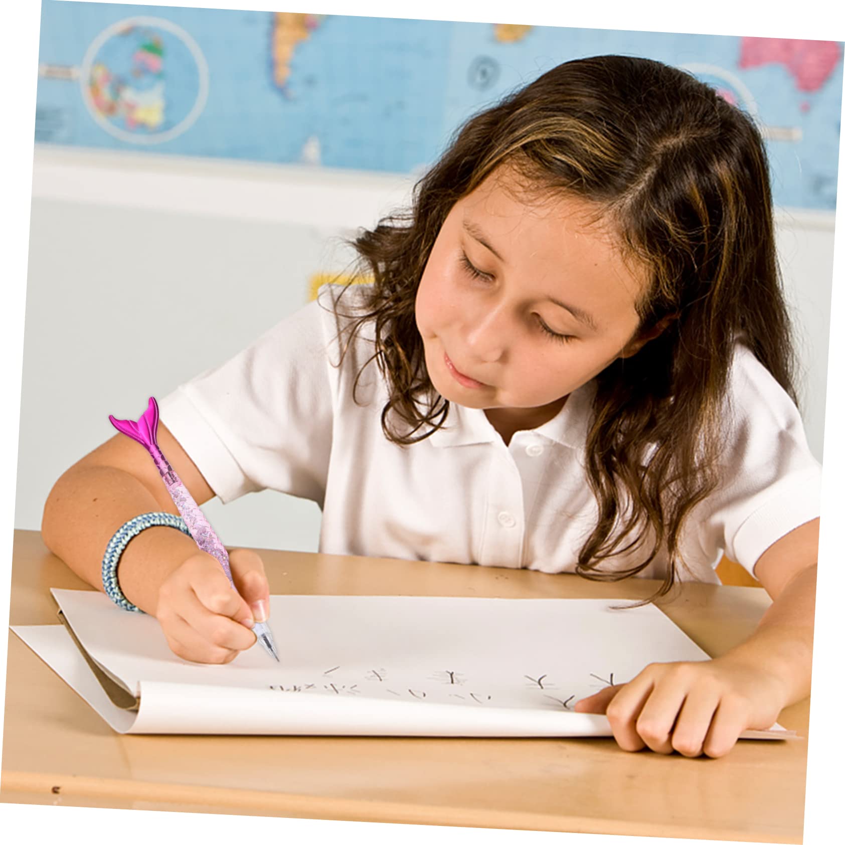 4 Stück Meerjungfrauen-Stifte Mit Fischschwanz-Design - Kreative Kugelschreiber Für Mädchen