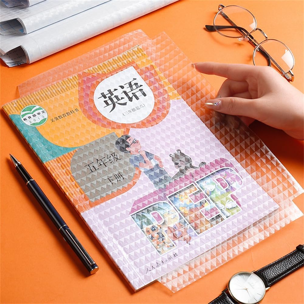 Book Cover Transparent | Self-Adhesive Film [30 Pcs – 3 Sizes, 10 Each] | Transparent Book Cover Paper Sticker | Protective Case for School, Craft & Office Textbooks