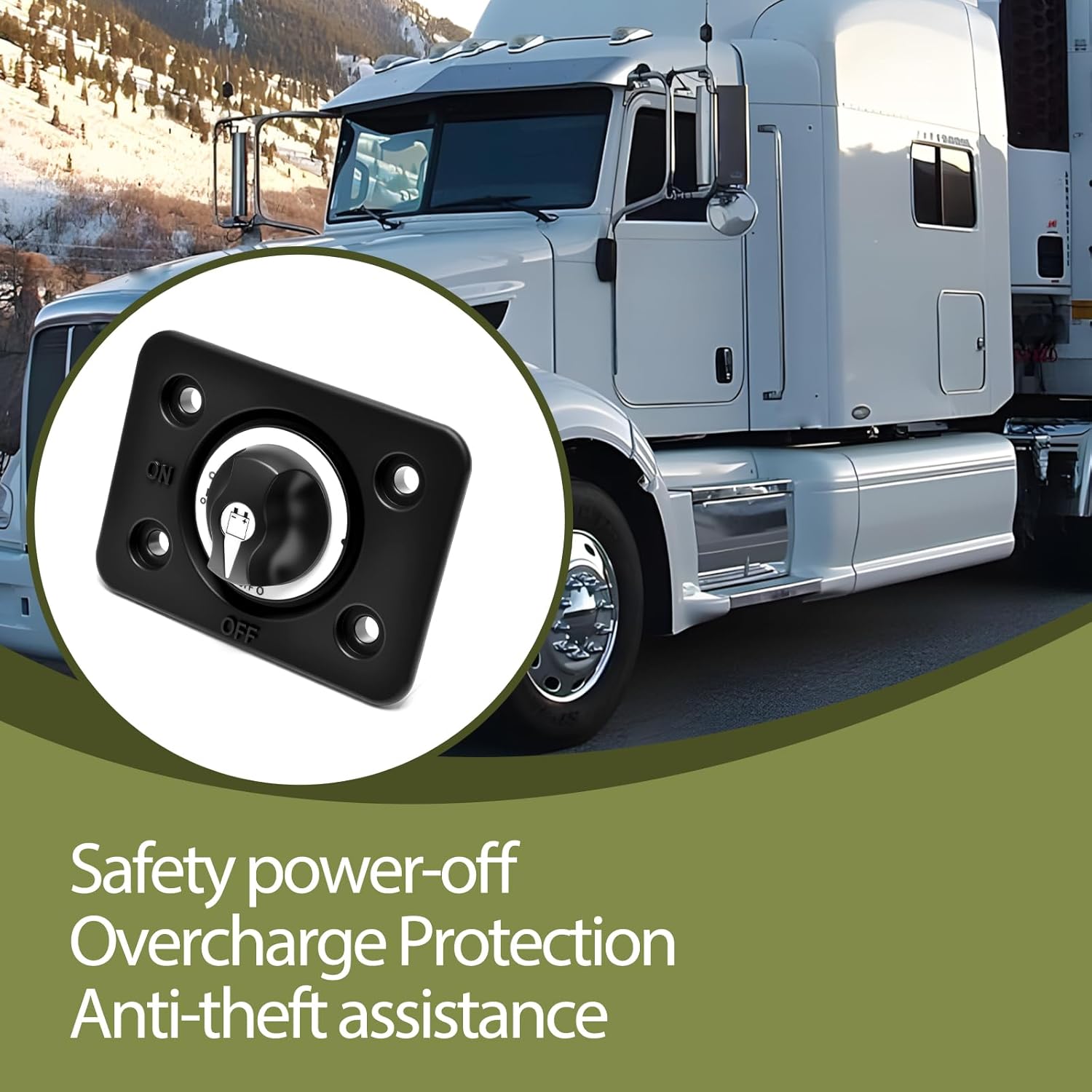 Battery Disconnect Cutoff Switch with Red LED Fit for Freightliner M2 106 2018-2020 2022 & Cascadia 2014-2021 Replace A06-88420-000
