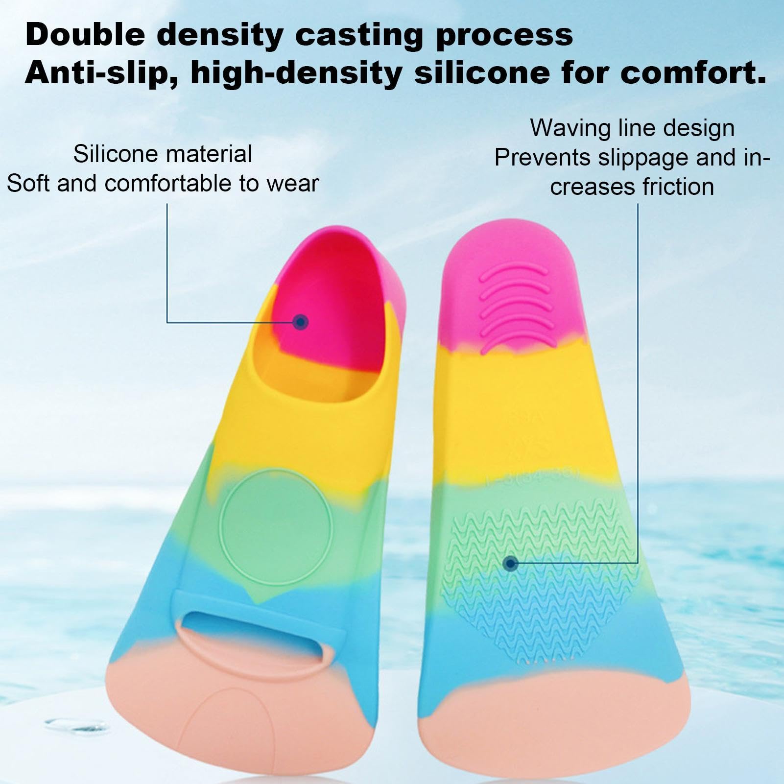 Pinne per bambini che nuotano, pinne per nuoti Pinne da bagno in silicone | Attrezzature per immersioni e snorkeling, forniture di immersioni professionali per Capodanno cinese