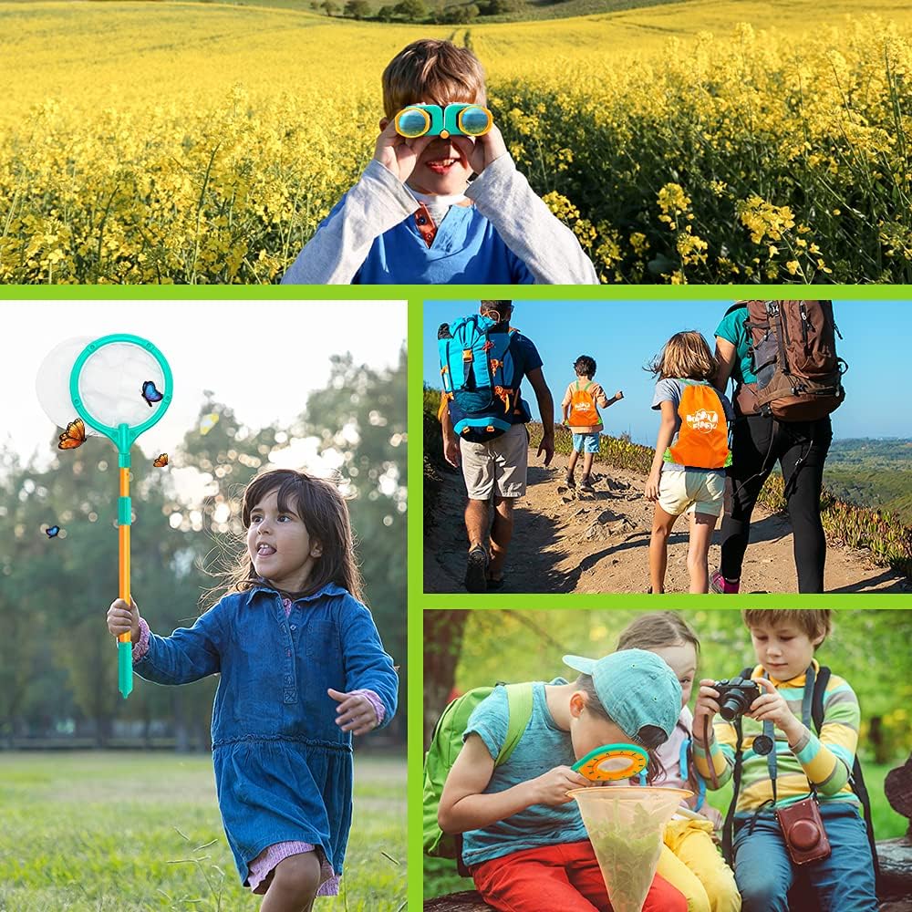 philbaby Kids Outdoor Explorer Kit Nature Adventure Tool Toy with Bug Catcher Kit Upgrade Camping Hiking Backyard Gear Tool Pretend Play Set for Kids Boys Girls Gift 3-12 Years Old : Toys & Games