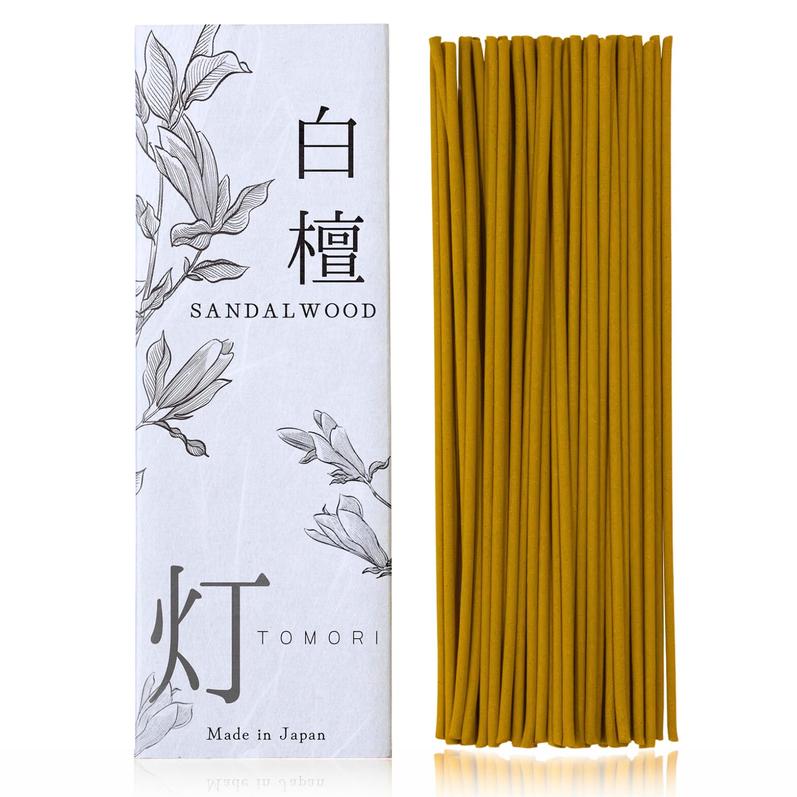 TOMORI Premium Japanese Sandalwood Incense Sticks Approx 60sticks Smoke Purity Low Smoke Natural Charcoal Free Non Toxic Temple Aroma Aromatherapy Meditation Calming Stress Relief Relaxation Yoga Zen