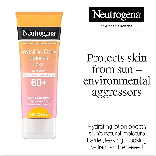 Miniatura 2 de Neutrogena Invisible Daily Defense - Loción de protección solar SPF 60+ de amplio espectro, sin oxibenzona y resistente al agua, protege contra
