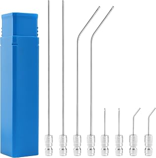 Tool Daily Pressure Washer Needle Nozzles, 1/4” Quick Connect, 2-4 GPM | High Pressure Needle Tips Kit for Car, Washing Machine, Ac Cleaning, Water Heater, Narrow Crevice, Stainless Steel, 8 Pack