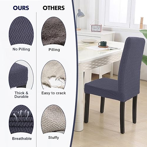 Miniatura 5 de Baoswi Fundas para sillas de comedor, fundas para sillas de comedor, fundas elásticas para sillas Parsons, fundas para sillas de comedor, lavables,