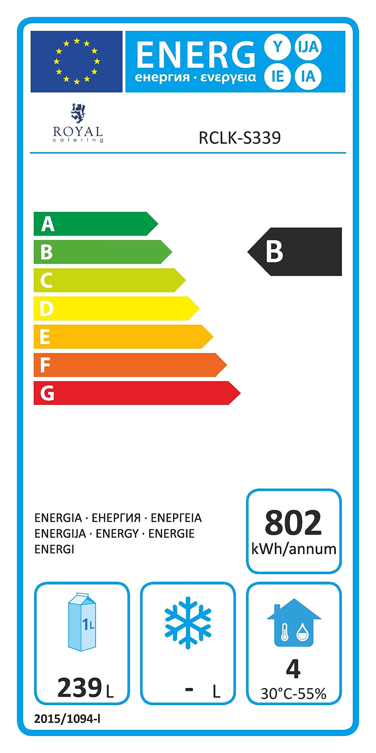Royal Catering Mesa Refrigerada RCLK-S339 (339 L, Superficie de trabajo de acero inoxidable, compresor 258 W Zanussi, 3 puertas, R600a)