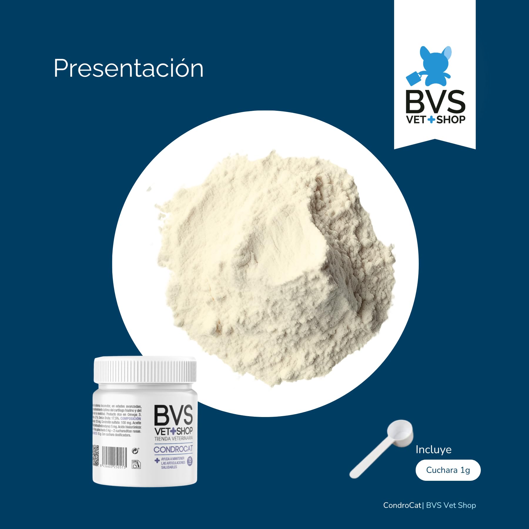 BVS Vet Shop | Condrocat para Gatos | Ayuda a Mantener Las articulaciones saludables de Gatos Que sufren en Las articulaciones, Edades avanzadas o sobrepeso | 1 unid. x 15 gr
