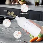 Sunal Olive Oil Bouteille de distributeur avec bac pour cuisine,500ml/16.9oz Distributeur d'huile d'olive, ensemble de 2 Ensemble de distributeur d'huile et de vinaigre de verre avec pourriture pondérée et entonnoir d'étiquette et de silicone imperméable, blanc