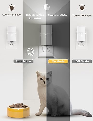 Miniatura 10 de L LOHAS LED Luz nocturna con sensor de movimiento enchufable, paquete de 2, luz nocturna activada por movimiento, 0-100 lm regulable, 3000 K blanco