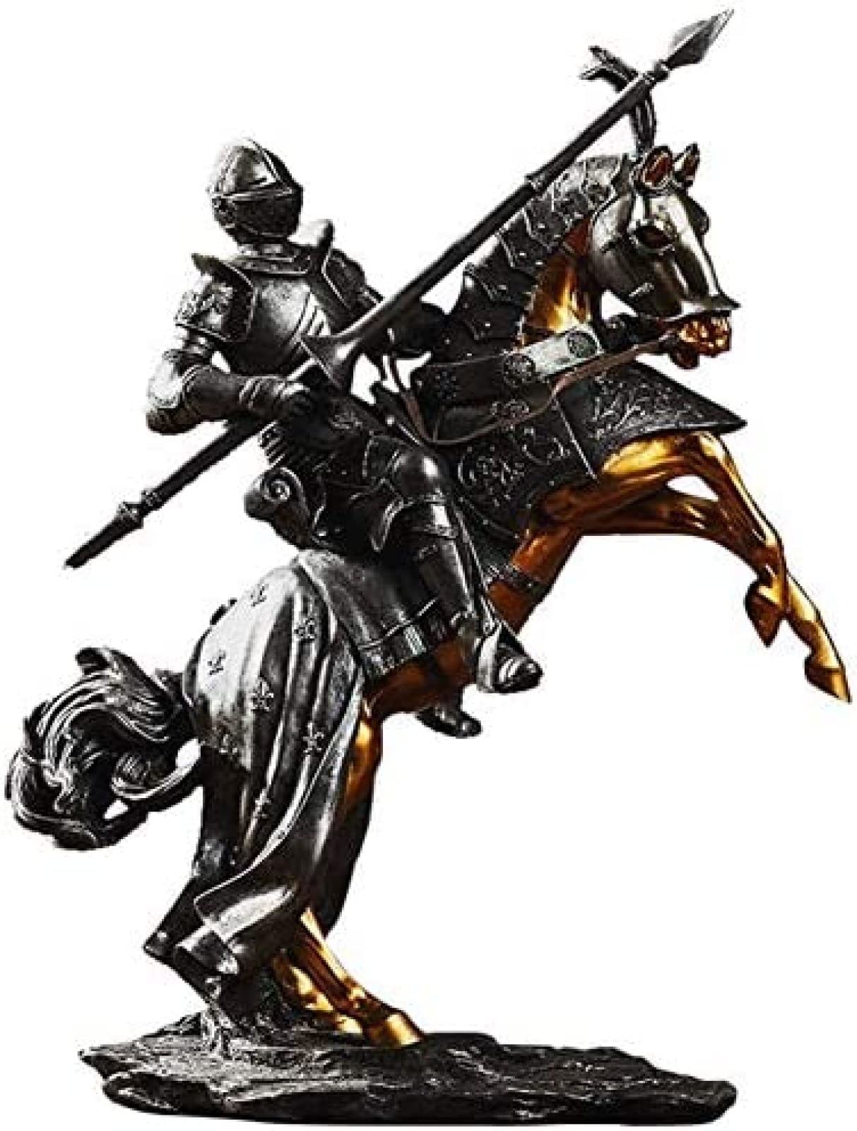 Rodzina rzeźba artystyczna figurki dekoracja biurowa statua statua rycerza ozdoba zbroja średniowieczna rzeźba na koniu wystrój kolekcjonerski figurka prezent do dekoracji domu 69Tranquillit