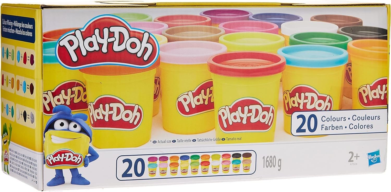 Hasbro Play-Doh Confezione Super Color - 20 Vasetti Di Pasta Modellabile, Multicolore, Per Bambini Creativi