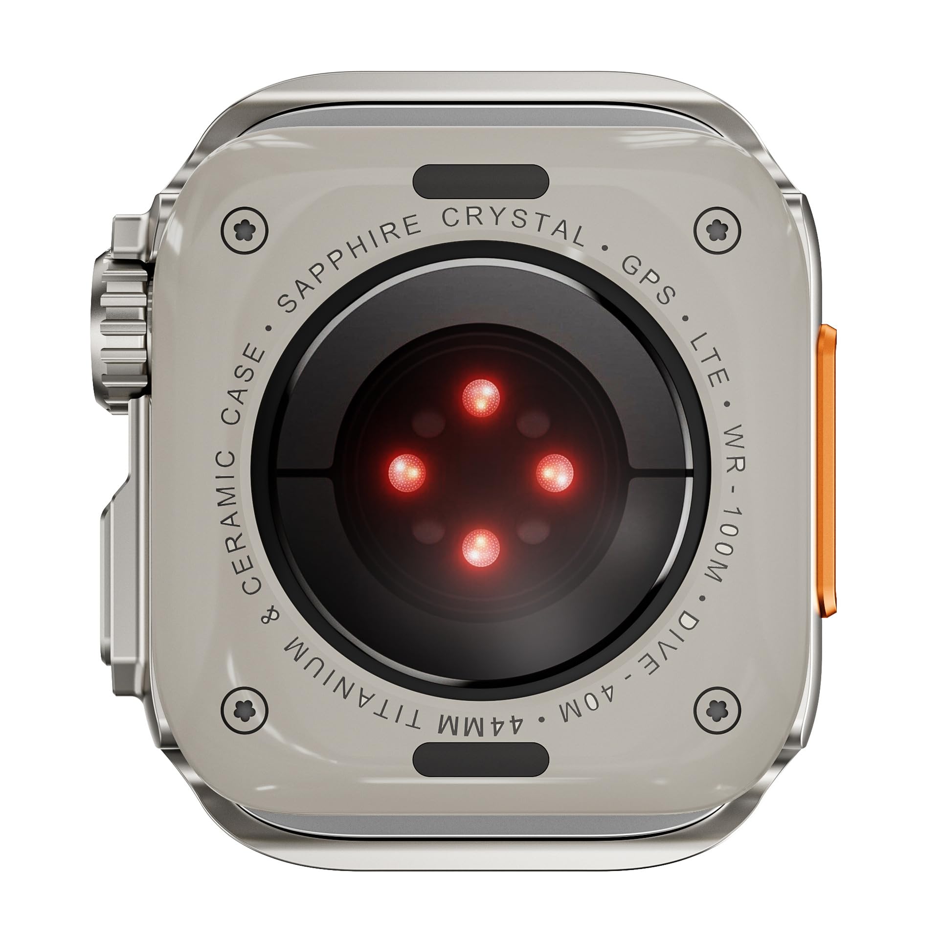 CZKE Schutzhülle für Apple Watch, 44 mm, 45 mm, 46 mm, 42 mm, 49 mm, Metall, Uhrengehäuse (Titan, 42 mm)