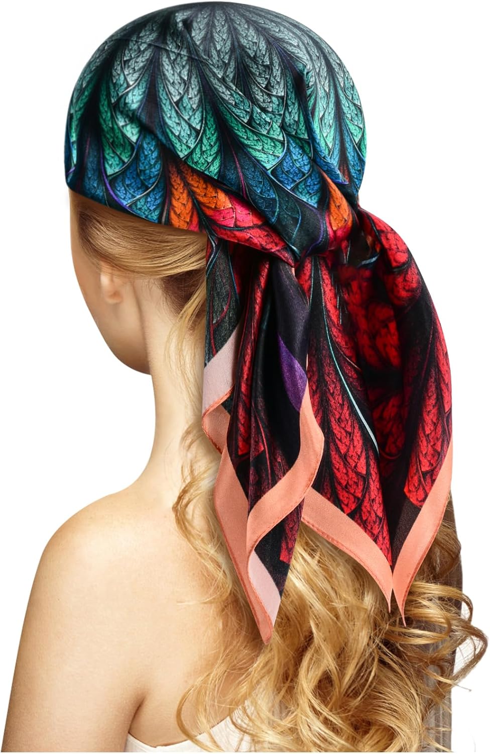 Stlvoll 100% Silk Head Scarf for Women - 27" Hair Scarves Satin Head Scarf Bandanas Square Hair Night Sleeping with Gift Packed